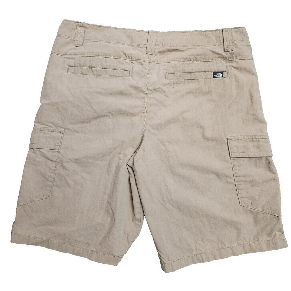 The North Face Cargo Shorts Men's 34 Beige Cotton Nylon Outdoor Lightweight